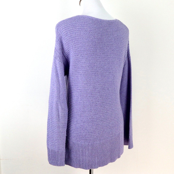 J Jill Pure Jill Size XS Cotton Cashmere Blend Sweater V Neck Lavender - Picture 3 of 9